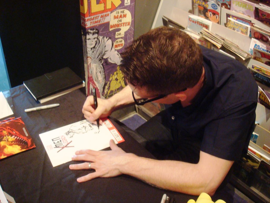 Kaare Andrews Sketching at Silver Snail Comics Toronto for Fans