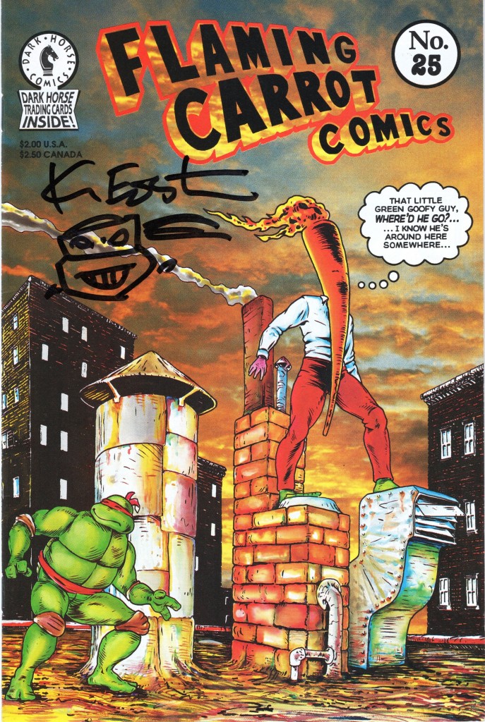 flaming carrot comic signed by kevin eastman at niagara comic con